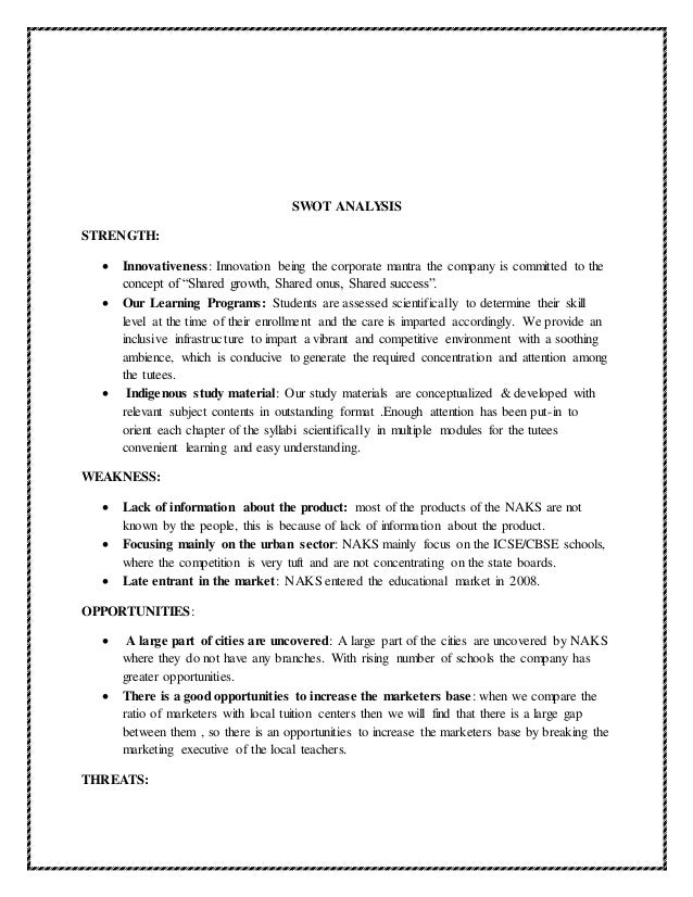 examples of community weaknesses weakness of department